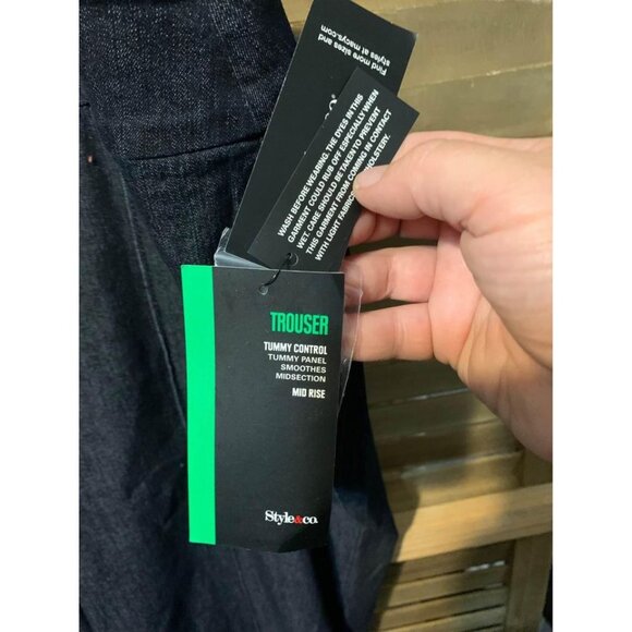 NWT Style & Co Business Casual Trouser Pants Mid Rise Tummy Control Sz 18W Gray - Picture 3 of 5